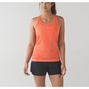 Lululemon Size 2 Swiftly Tank Top Heathered Orange